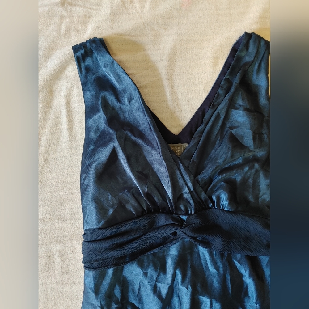 Rabbit Rabbit Rabbit Navy Blue Satin Prom Dress - Picture 6 of 7